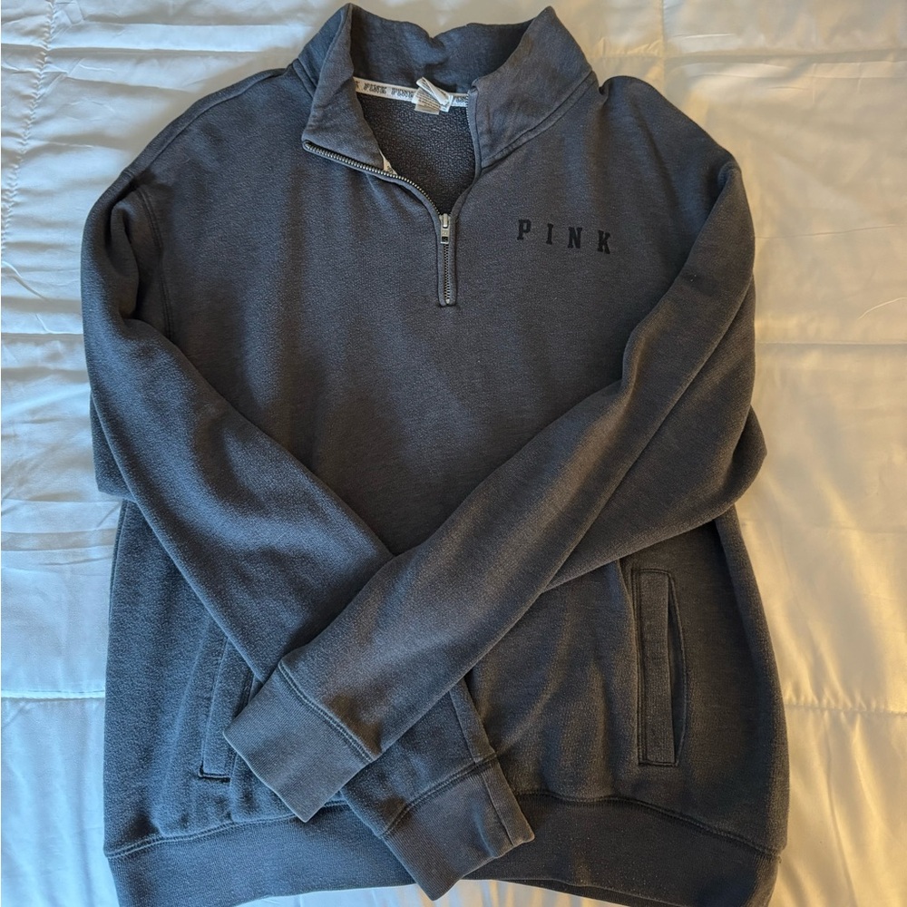 Pink quarter zip sweatshirt